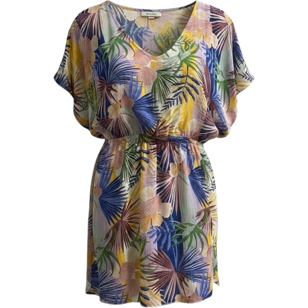 BECCA by Rebecca Virtue Tropical Palm Print Cover Up Dress XS/S Resort Vacations